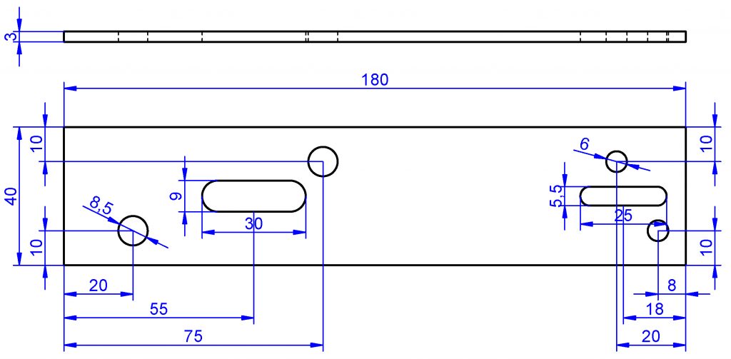 Montagelasche 3x40x180 mm