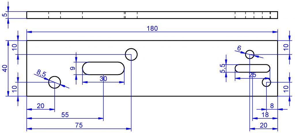 Montagelasche 5x40x180 mm