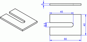 Unterlegplatte-3x40x60 mm