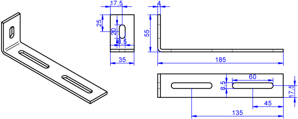 Winkel-4x35-55x185 mm